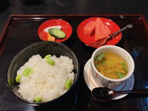 大正浪漫 渋川問屋 ご飯、そば粒がゆ