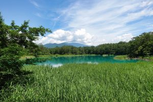 五色沼自然探勝路 弁天沼 展望台からの眺望